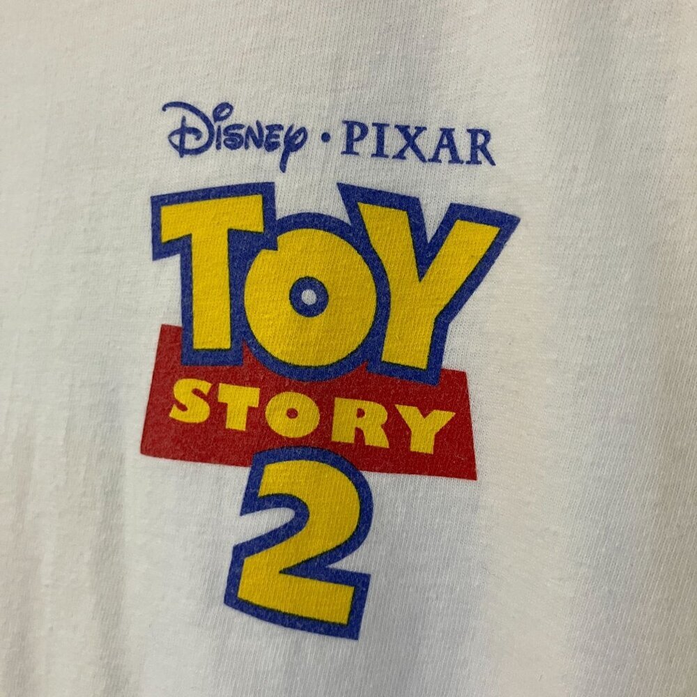 Pixar Disney Mens VTG 1999 Toy Story 2 Full Cast Promo T-Shirt  XL White AN EXC - Picture 6 of 10